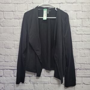 NEW Laila Jayde Chrissa Waterfall Knit Cardigan Sweater Size XXL Black Cozycore‎